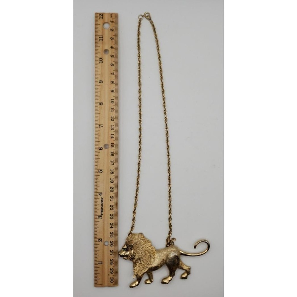 Vintage Park Lane Massive Lion Gold Tone Chain Necklace